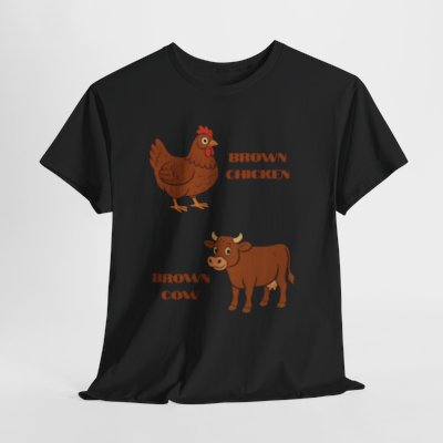 Classic Brown Chicken Brown Cow Unisex Tee, Funny Adult T-shirt, Hilarious Graphic Cotton Shirt,