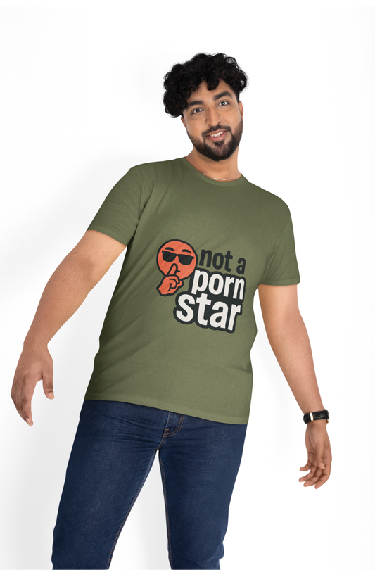 Bold Not a Pornstar Unisex T-shirt, Funny Graphic Tee, Cotton Shirt, Adult Humor Top, Sarcastic Mens Womens Clothing.