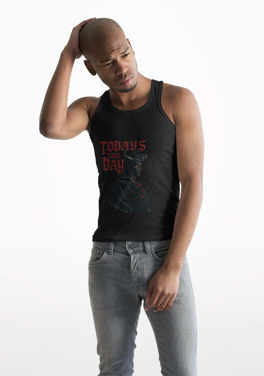 Dark Goth Unisex Tank Top, Today's the day Satan, Gothic Clothing, Edgy Graphic Shirt