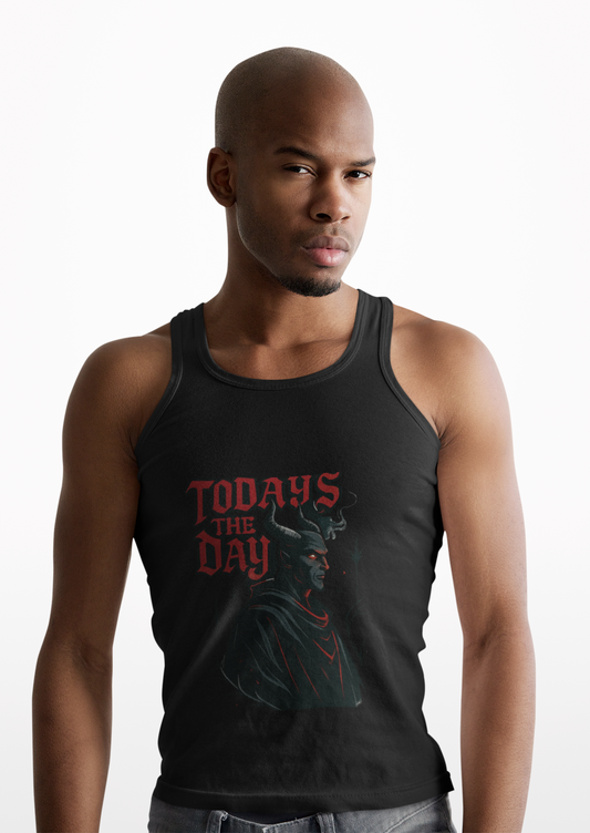 Dark Goth Unisex Tank Top, Today's the day Satan, Gothic Clothing, Edgy Graphic Shirt