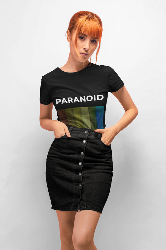 Colorful 'PARANOID' T-shirt, Vintage Tee, Retro Shirt, Hipster Clothing, Unisex Top, Grunge Tee